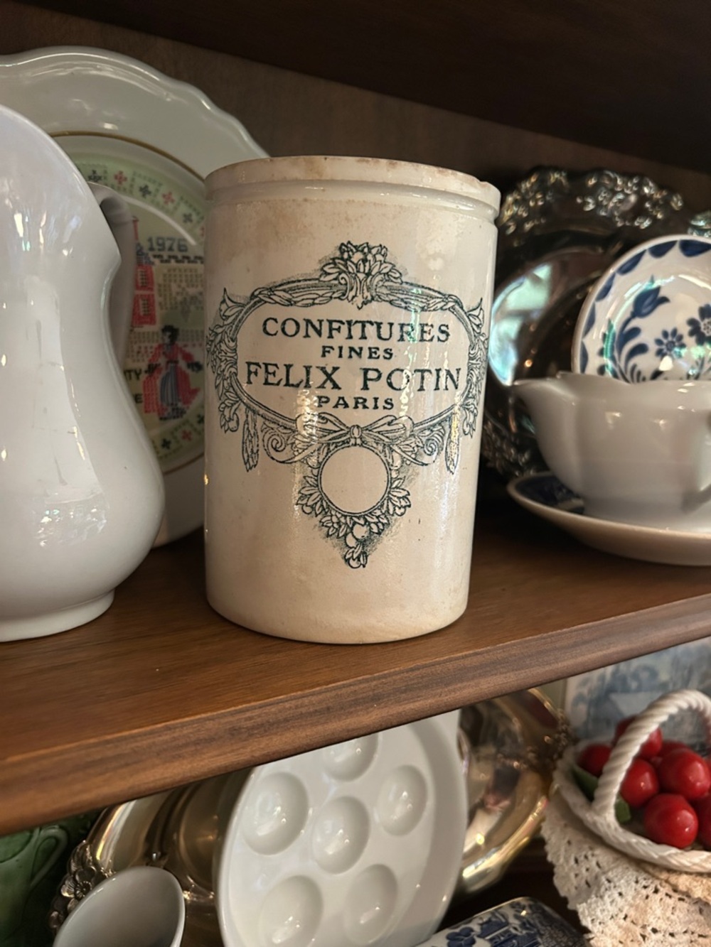 Antique Felix Potin Paris Confitures Large Crock - PRICE IS FIRM - Picture 3 of 8